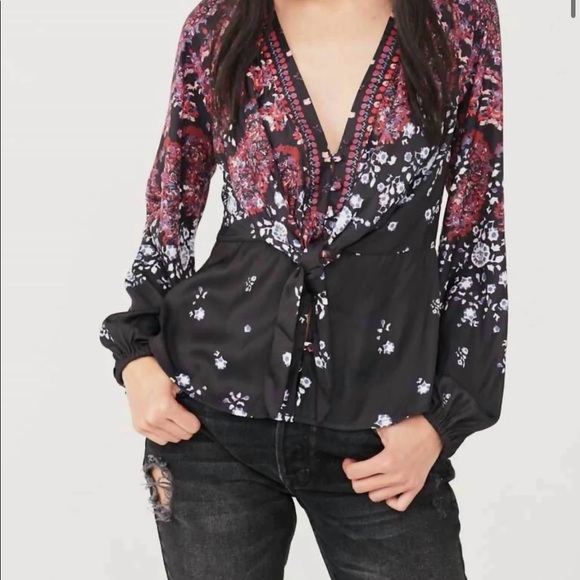 10. Free People Run Free Blouse in Night Combo - Picture 8 of 17